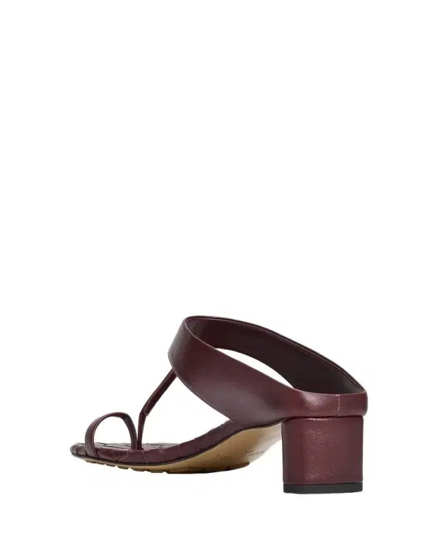 40mm Livia Leather Kitten-Heel Thong Sandals