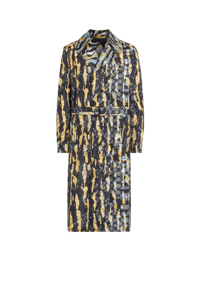 Roberto Cavalli Tiger Twiga + Camo print belted coat