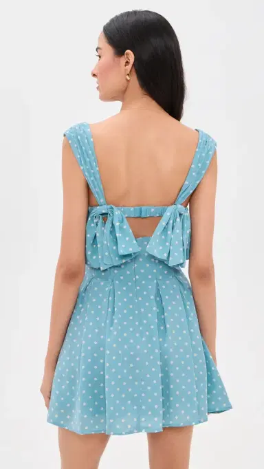 For Love & Lemons August Mini Dress Blue | Thumbnail 3 For Love & Lemons August Mini Dress Blue | Thumbnail 3