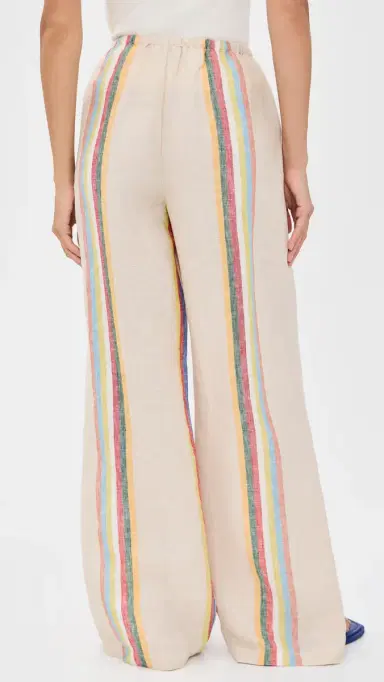 Staud Mateo Linen Pants Day Trip Stripe M | Thumbnail 3