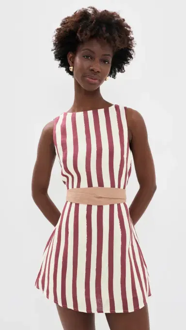 VRG GRL Lea Linen Mini Dress Burgundy | Thumbnail 2 VRG GRL Lea Linen Mini Dress Burgundy | Thumbnail 2