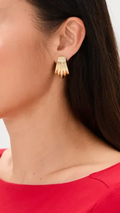 Luv AJ The Sundown Statement Stud Earrings Gold One Size | Thumbnail 3