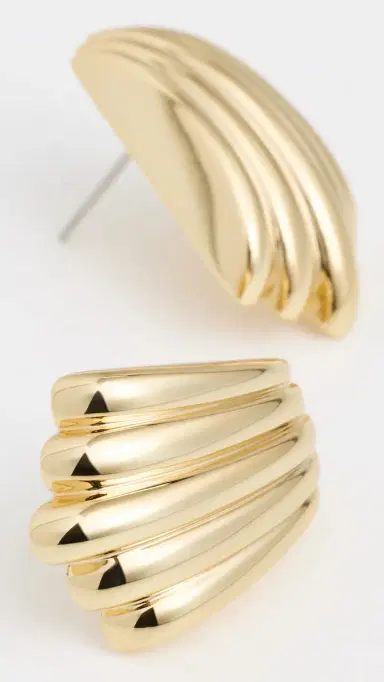 Luv AJ The Sundown Statement Stud Earrings Gold One Size | Thumbnail 4