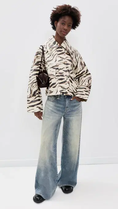 Ganni Printed Laminated Cotton Canvas Barn Jacket Egret | Thumbnail 5