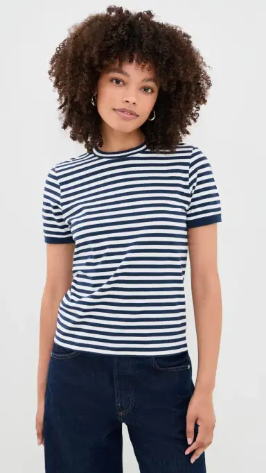 Suzie Kondi Symi Crew Neck Tee Navy/ Stripe | Thumbnail 2 Suzie Kondi Symi Crew Neck Tee Navy/ Stripe | Thumbnail 2