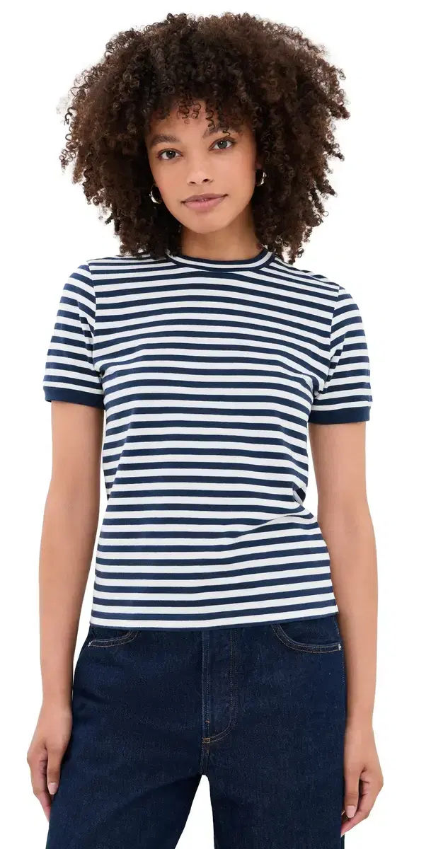 Suzie Kondi ymi Crew Neck Tee Navy/ tripe