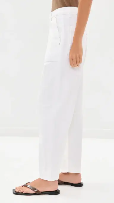 DL1961 Bilie High Rise Easy Barrel Pants White (DL Twill) 27 | Thumbnail 4