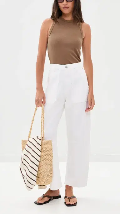 DL1961 Bilie High Rise Easy Barrel Pants White (DL Twill) 27 | Thumbnail 5