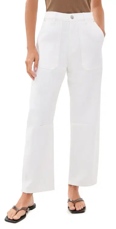 DL1961 Bilie High Rise Easy Barrel Pants White (DL Twill) 27 | Thumbnail 1