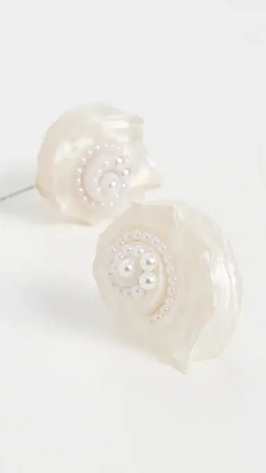 BaubleBar Santana Shell Statement Stud Earrings White One Size | Thumbnail 4