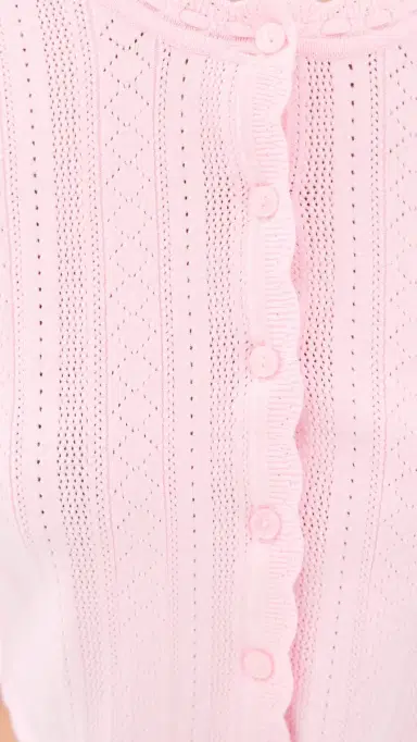 LoveShackFancy Nadiya Cardigan Candy Floss Pink L | Thumbnail 6