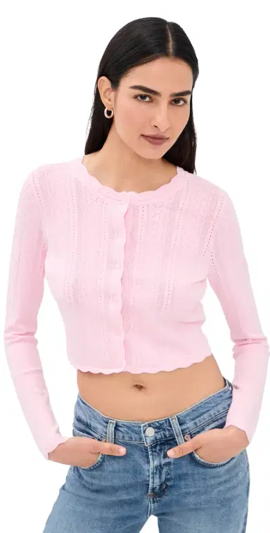 LoveShackFancy Nadiya Cardigan Candy Floss Pink L | Thumbnail 1