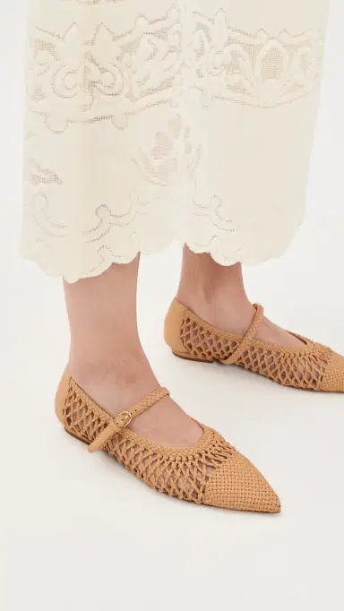 Ulla Johnson Gracie Hand Knotted Ballet Flats Miele | Thumbnail 3