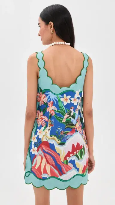 FARM Rio Painted Linen Mini Dress Garden Of Life Scarf ulti | Thumbnail 3 FARM Rio Painted Linen Mini Dress Garden Of Life Scarf ulti | Thumbnail 3