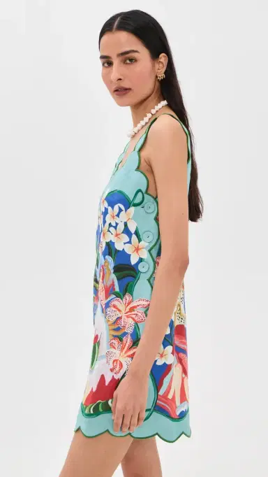 FARM Rio Painted Linen Mini Dress Garden Of Life Scarf ulti | Thumbnail 4 FARM Rio Painted Linen Mini Dress Garden Of Life Scarf ulti | Thumbnail 4