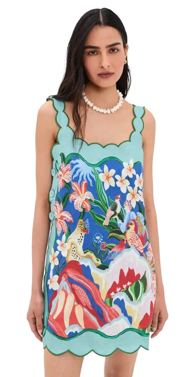 Painted Linen Mini Dress Garden Of Life Scarf ulti Painted Linen Mini Dress Garden Of Life Scarf ulti