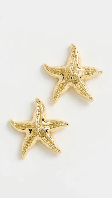 Lele Sadoughi Starfish Button Earrings Gold One Size | Thumbnail 2
