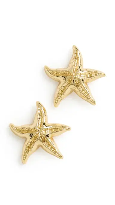 Lele Sadoughi Starfish Button Earrings Gold One Size | Thumbnail 5