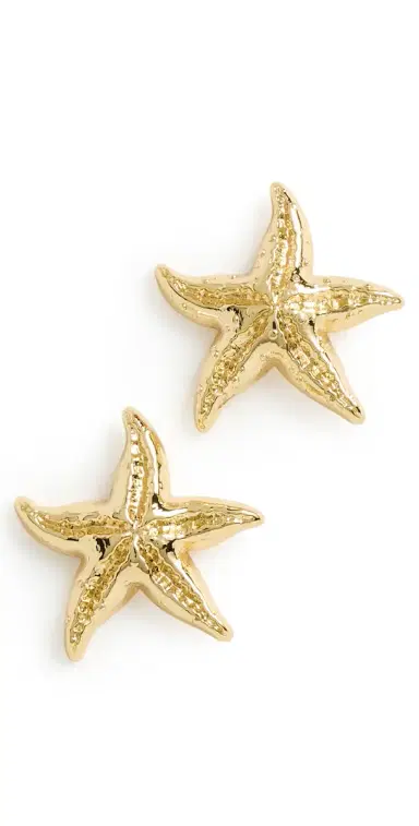 Lele Sadoughi Starfish Button Earrings Gold One Size | Thumbnail 1