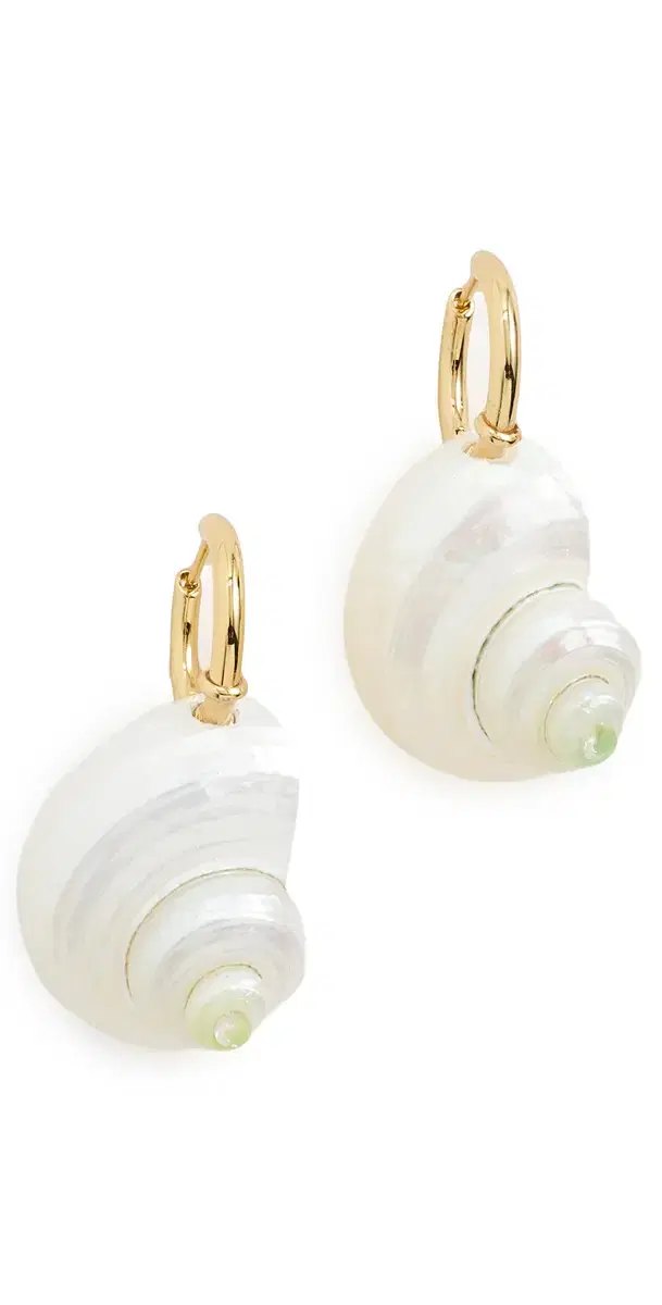 Madewell Shell Statement Hoop Earrings Antique Gold One Size
