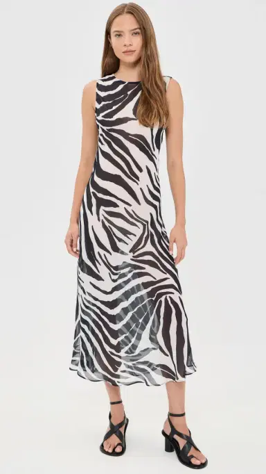 VRG GRL Francesca Sheer Maxi Dress Zebra | Thumbnail 2 VRG GRL Francesca Sheer Maxi Dress Zebra | Thumbnail 2