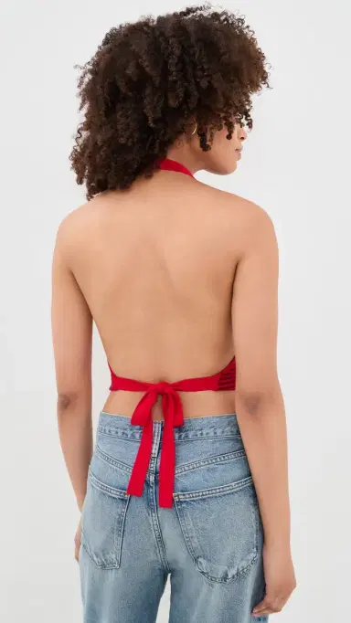 Frankies Bikinis Briar Cloud Knit Halter Top Spring Stripe S | Thumbnail 3 Frankies Bikinis Briar Cloud Knit Halter Top Spring Stripe S | Thumbnail 3