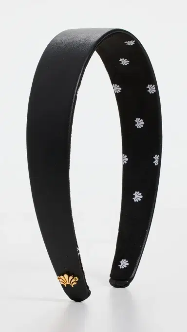 Lele Sadoughi Faux Leather Bessette Headband Jet One Size | Thumbnail 2