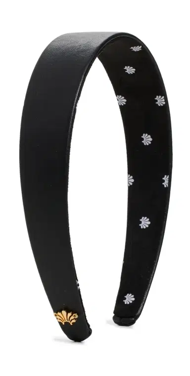 Lele Sadoughi Faux Leather Bessette Headband Jet One Size | Thumbnail 1