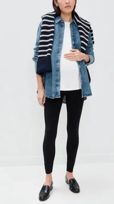 Hatch The Drapey Denim Boyfriend Shirt Vintage Dream Blue | Thumbnail 5