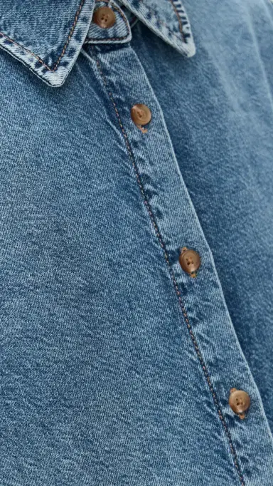Hatch The Drapey Denim Boyfriend Shirt Vintage Dream Blue | Thumbnail 6