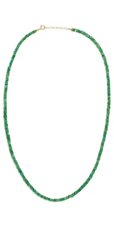 JIA JIA May Emerald Beaded Necklace Emerald One Size | Thumbnail 1