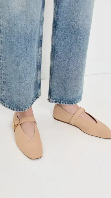 Schutz Vick Buckle Flats Light Wood | Thumbnail 3
