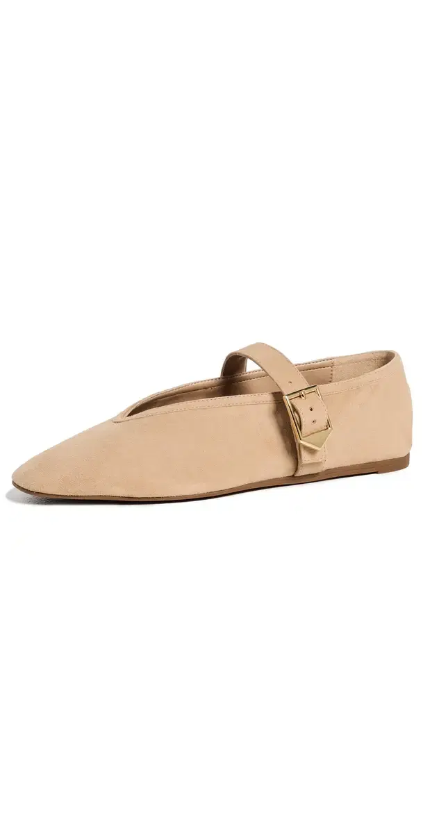 Schutz Vick Buckle Flats Light Wood