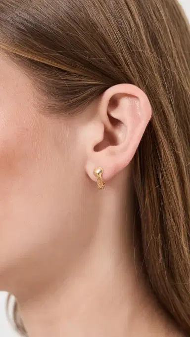 Madewell Demi Fine Shell Front Back Earrings 14K | Thumbnail 3