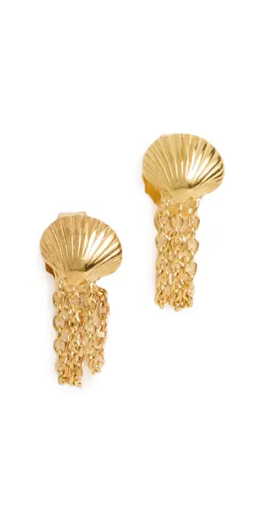 Madewell Demi Fine Shell Front Back Earrings 14K | Thumbnail 1