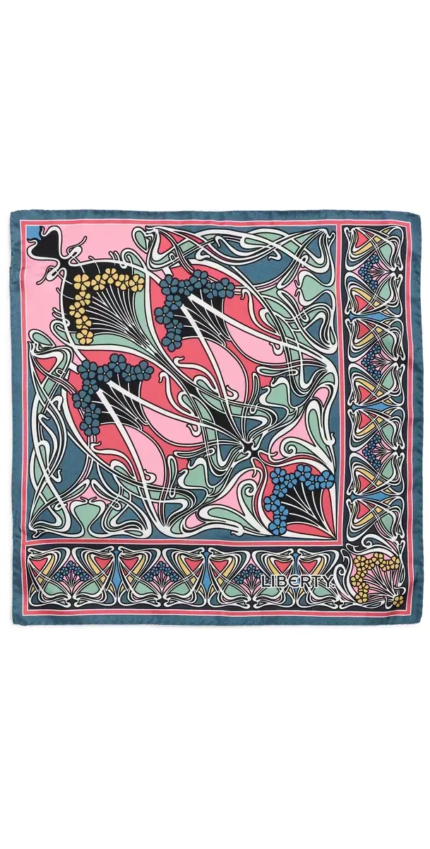 LIBERTY Silk Twill Square Scarf Pink One Size