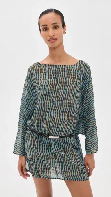 Staud Nour Mini Coverup Dress Tidal Shell M/L | Thumbnail 2
