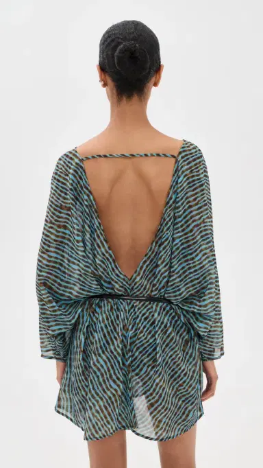 Staud Nour Mini Coverup Dress Tidal Shell M/L | Thumbnail 3