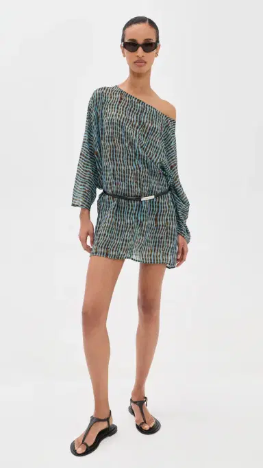 Staud Nour Mini Coverup Dress Tidal Shell M/L | Thumbnail 5