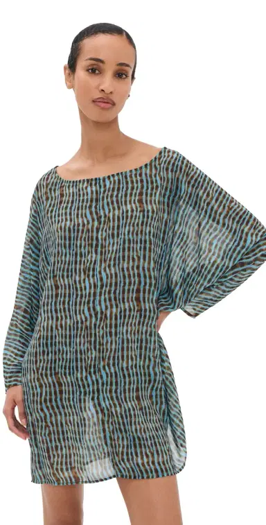 Staud Nour Mini Coverup Dress Tidal Shell M/L | Thumbnail 1