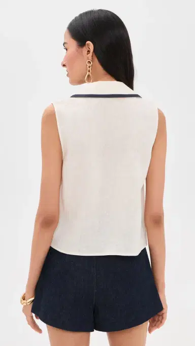 Frame The Cabana Linen Top Cream Multi S | Thumbnail 3 Frame The Cabana Linen Top Cream Multi S | Thumbnail 3