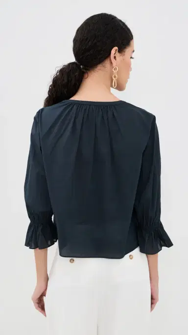Frame The Poet Blouse Navy S | Thumbnail 3