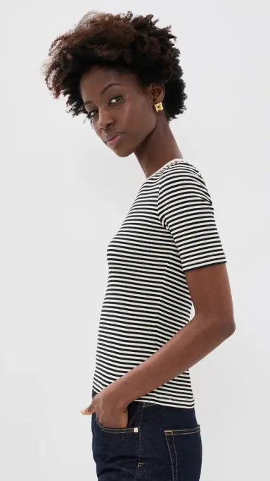 Frame The Fine Rib Crew Tee Cream ulti | Thumbnail 4