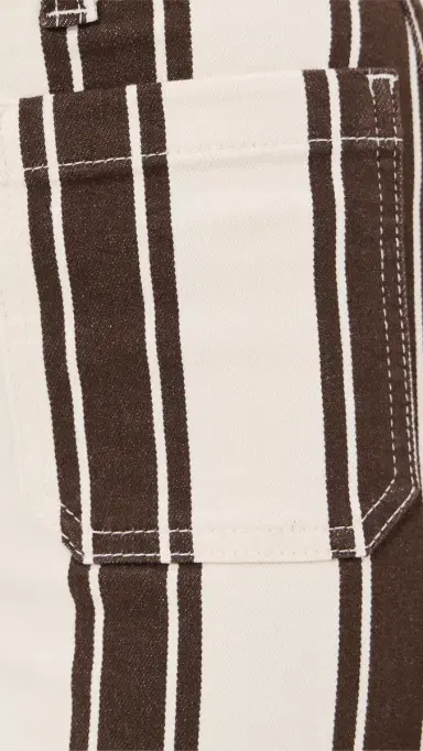 Madewell The Emmy Wide-Leg Pant in Dark Brown Stripe Ivory & Brown Stripe 28 | Thumbnail 6