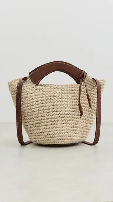 Hunting Season The Small Woven Shopper Tote Natural/Cognac | Thumbnail 2