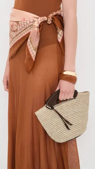 Hunting Season The Small Woven Shopper Tote Natural/Cognac | Thumbnail 3