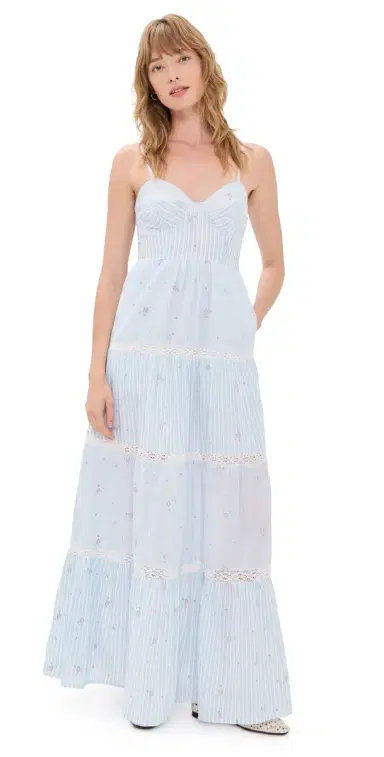 LoveShackFancy Story Dress Sky Mist 6 | Thumbnail 1 LoveShackFancy Story Dress Sky Mist 6 | Thumbnail 1