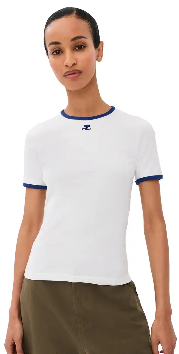 Signature Contrast T-Shirt HERITAGE WHT/MINERA BUE