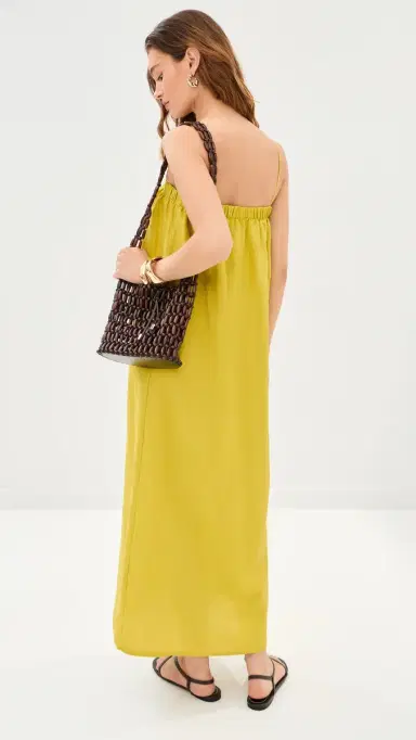 LE BOP Camille Maxi Dress Warm Olive | Thumbnail 3