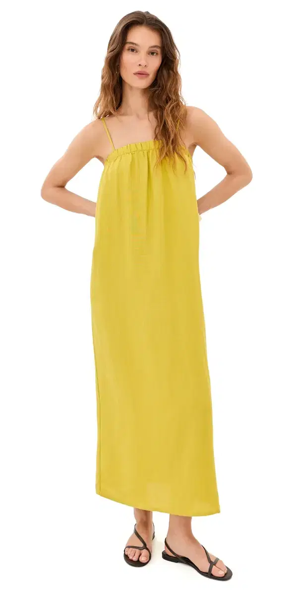 Camille axi Dress Warm Olive